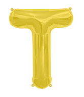 34" Northstar Brand Packaged Letter T - Gold Foil Balloon