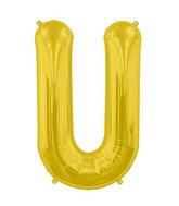 34" Northstar Brand Packaged Letter U - Gold Foil Balloon