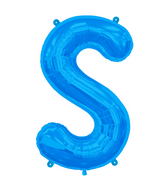34" Northstar Brand Packaged Letter S - Blue Foil Balloon