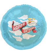 18" Foil Balloon Birthday Plane Banner Packaged