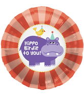 18" Foil Balloon Hippo Birdie Birthday