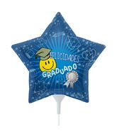 9" Airfill Only Spanish Grad Happy Face Foil Balloon