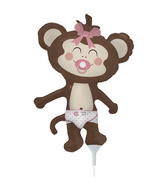 14" Airfill Self Sealing  Balloon Baby Girl Monkey