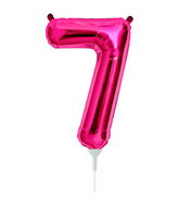 16" Airfill Only Self Sealing Number 7 - Magenta Foil Balloon