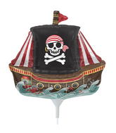 14" Pirate Ship Airfill Balloon Includes Cup and Stick.