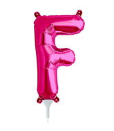 16" Airfill Only Self Sealing 16" Letter F - Magenta Foil Balloon