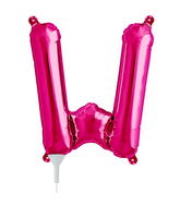 16" Airfill Only Self Sealing 16" Letter W - Magenta Foil Balloon
