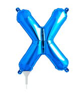 16" Airfill Only Self Sealing 16" Letter X - Blue Foil Balloon