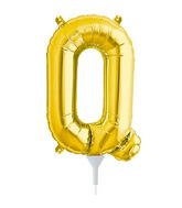 16" Airfill Only Self Sealing Letter Q - Gold Foil Balloon