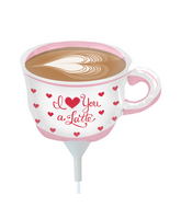 14" Airfill Only Self Sealing Balloon Love You a Latte(NO STICK)