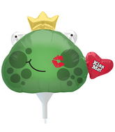 14" Airfill Only Self Sealing Kiss Me Frog Prince Foil Balloon