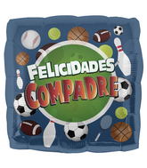 18" Foil Balloon Felicidades Compadre (Spanish)