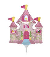 14" Princess Castle Airfill Balloon Includes Cup and Stick.