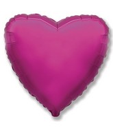 4" Airfill Only Magenta Heart Foil Balloon