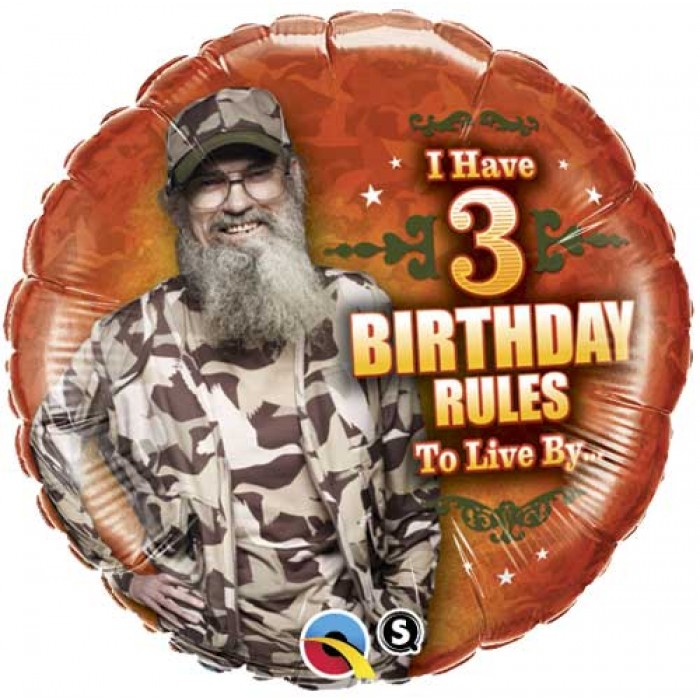 18" Duck Dynasty 3 Birthday Rules Foil Balloon
