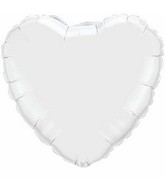 36" Heart Foil Mylar Balloon White
