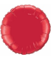 36" Round Circle Foil Mylar Balloon Ruby Red