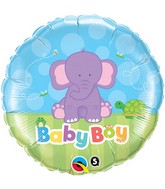 18" Baby Boy Elephant Mylar Balloon
