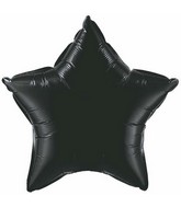 4" Onyx Black Solid Color Star Airfill Only Balloon