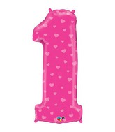 38" Number One Hearts Stars Balloon