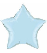36" Star Foil Mylar Balloon Pearl Light Blue