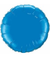 9" Airfill Only Sapphire Blue Round Plain Foil Balloon