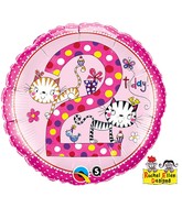 18" Rachel Ellen Age 2 Kitttens Polka Dots Balloon