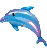42" Delightful Dolphin Jumbo Packaged Mylar Balloon