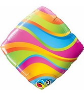 18" Wavy Stripes Accent Patterns Packaged Balloon