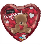 18" To My Boyfriend Bear Mylar Balloon