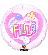 18 C'est une fille – Coeur ballon (emballé) Balloon