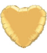 36" Heart Foil Mylar Balloon Metallic Gold