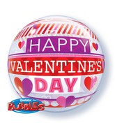 22" Valentine's Day Stripe Patterns Bubble Balloon