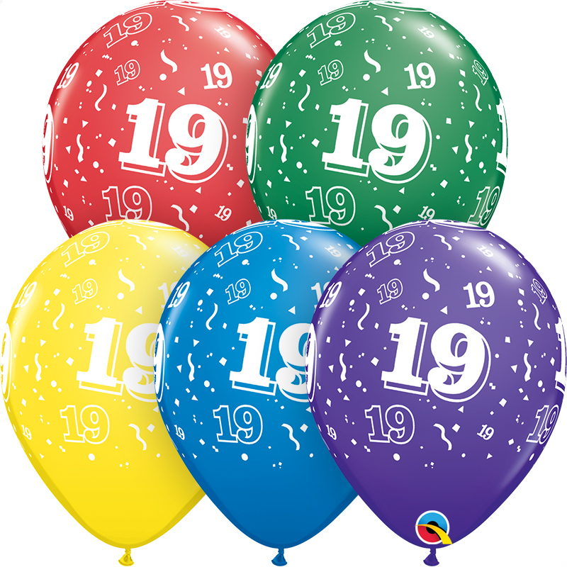 50-A-Round latex balloons pack of 5 multi coloured 11" balloons 