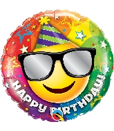 18" Birthday Smiley Foil Balloon