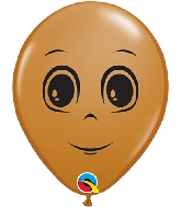 5" Mocha Brown (100 Count) Masculine Face Latex Balloons