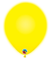 10" Q-Lite Yellow 5 Count Qualatex Light Up Latex Balloons