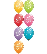 11" Festive 50CT Merci Pois Par Dessus Pois Latex Balloons