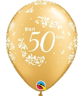 11" Gold (50 Count) Bon 50 Damas Latex Balloons