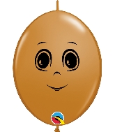 6" Quick Link Mocha (50 Count) Masculine Face Latex Balloons