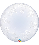 24" Frosty Snowflakes Deco Bubble Balloon