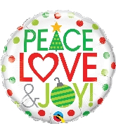 18" Love Peace & Joy Foil Balloon