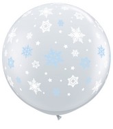 36" Winter Snowflakes Latex Balloons