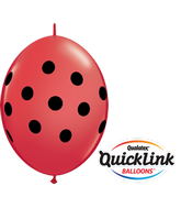 6" Quicklink Red 50 Count Big Polka Dots