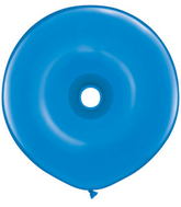 16" Geo Donut Latex Balloons (25 Count) Dark Blue