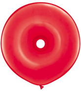 16" Geo Donut Latex Balloons (25 Count) Red