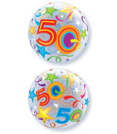 22" 50 Brilliant Stars Plastic Bubble Balloons