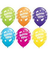 11" Bonne Fete assortiment tropical (50/sac) Latex Balloons