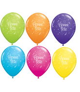 11" Bonne Fête – Étoiles po assortiment tropical (50 Per Bag) Latex Balloons