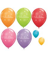 11" Félicitations – Étoiles aassortiment de festivité (50 Per Bag) Latex Balloons